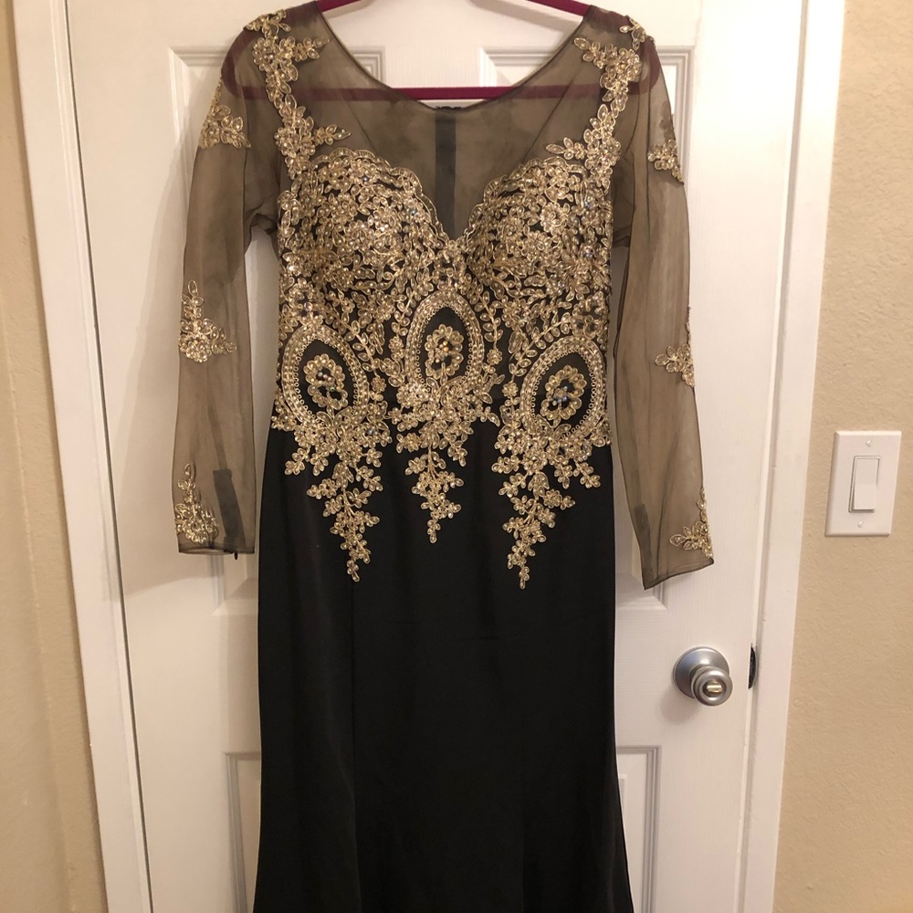 Long black and gold dress